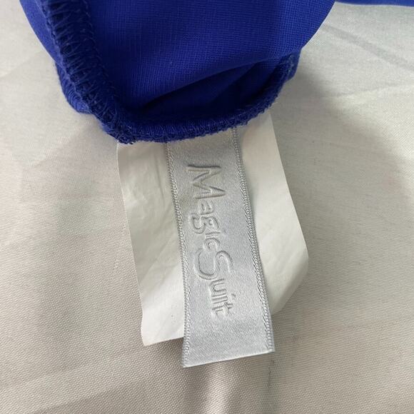 Magicsuit Blue Ruffle Tankini Top Swim Shaping Swimwear Adjustable Straps Small - Picture 2 of 5